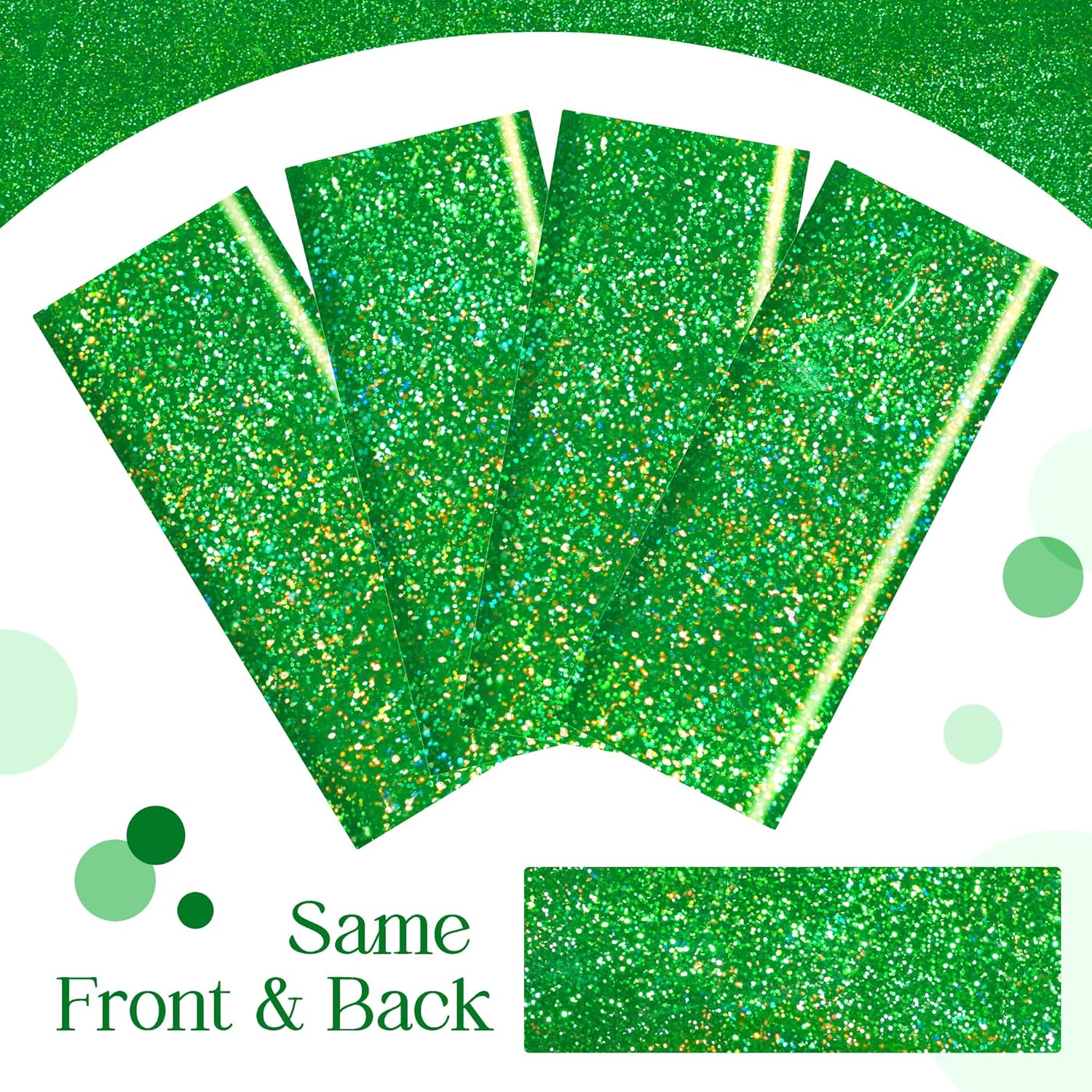 4 Pcs Green Holographic Laser Tablecloth 40x108