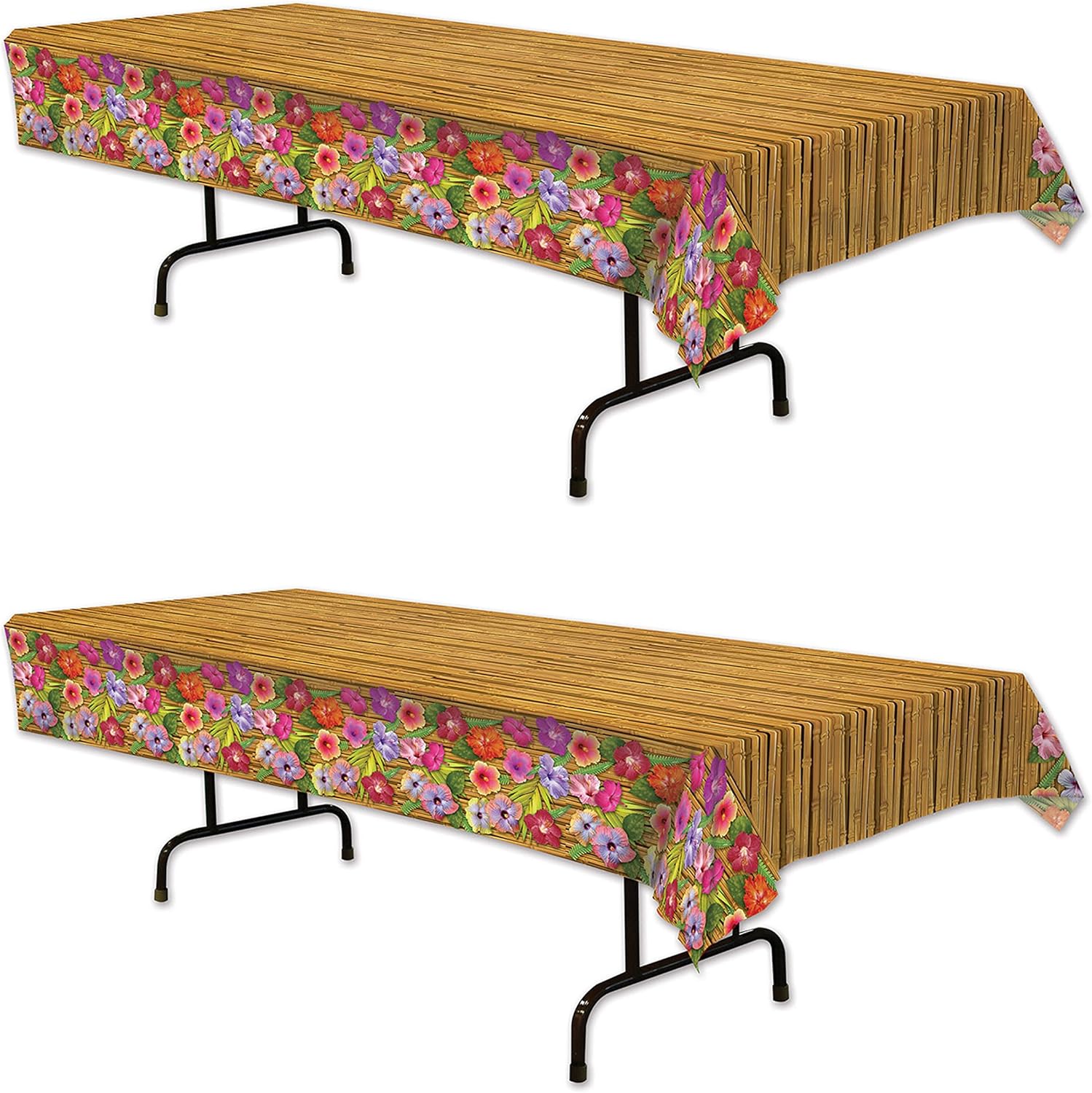 Beistle Tropical Hibiscus Plastic Tablecovers 2-Pack
