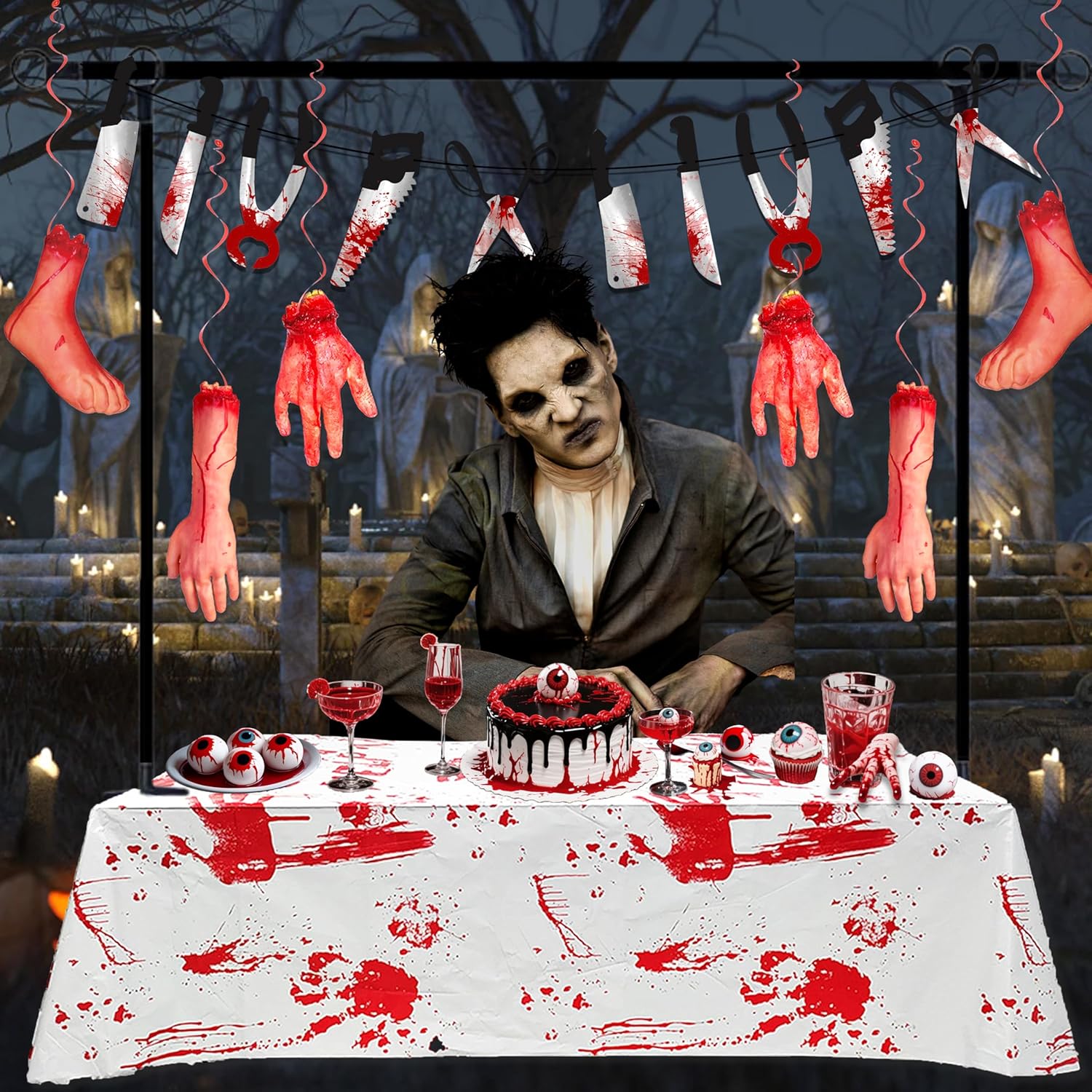 Halloween Party Decorations with Adjustable Balloon Stand