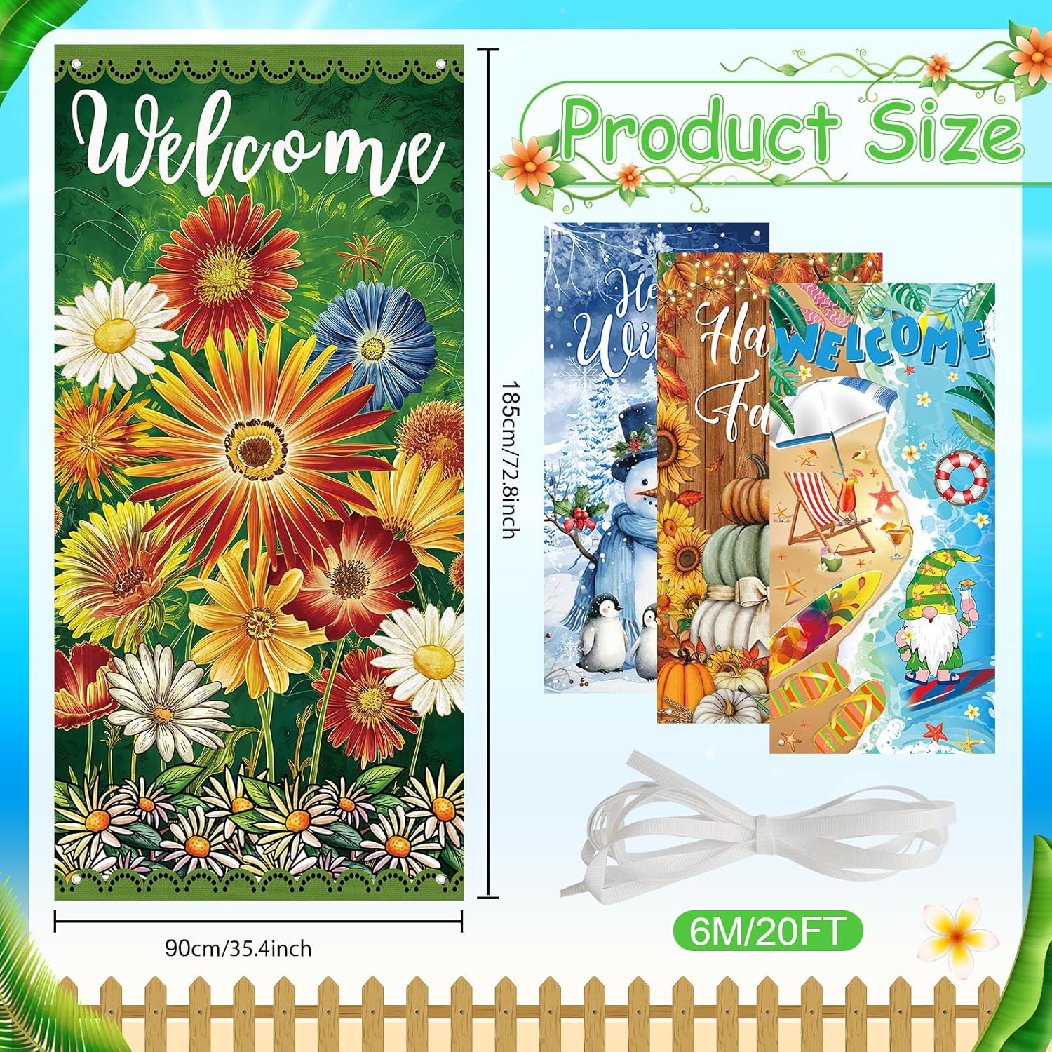 4 Pcs Seasonal Door Decorations for Home Parties