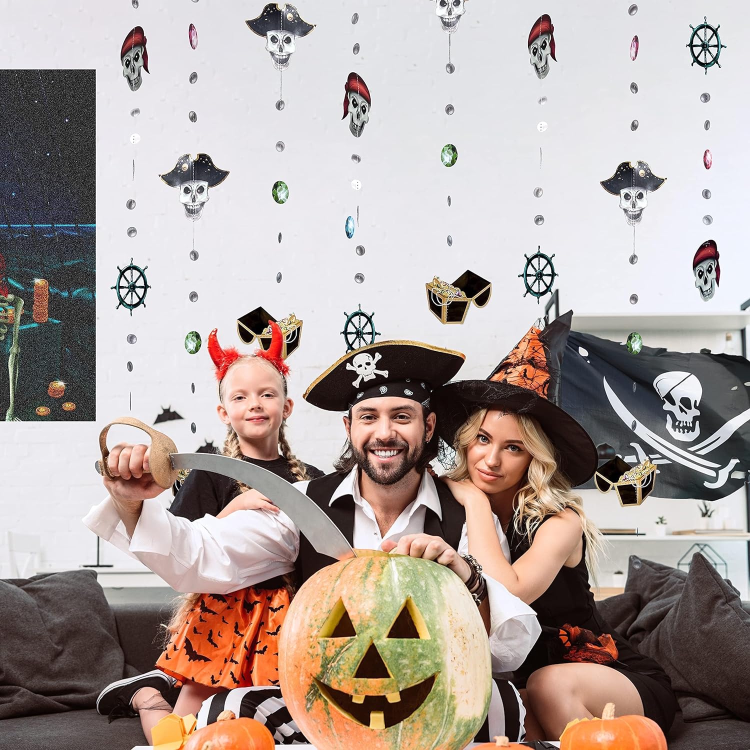 Cheerland Pirate Garland Decor 4pcs 31ft Streamer
