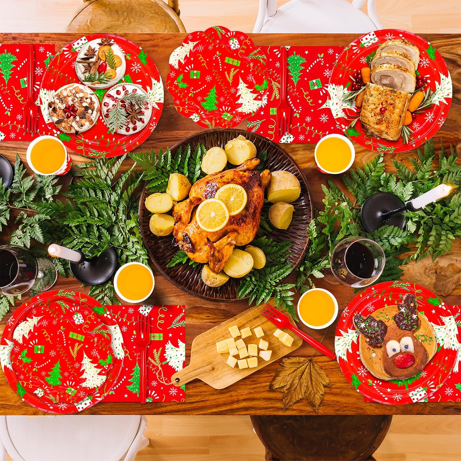 DYLIVeS Christmas Tree Party Supplies Set 24 Guests