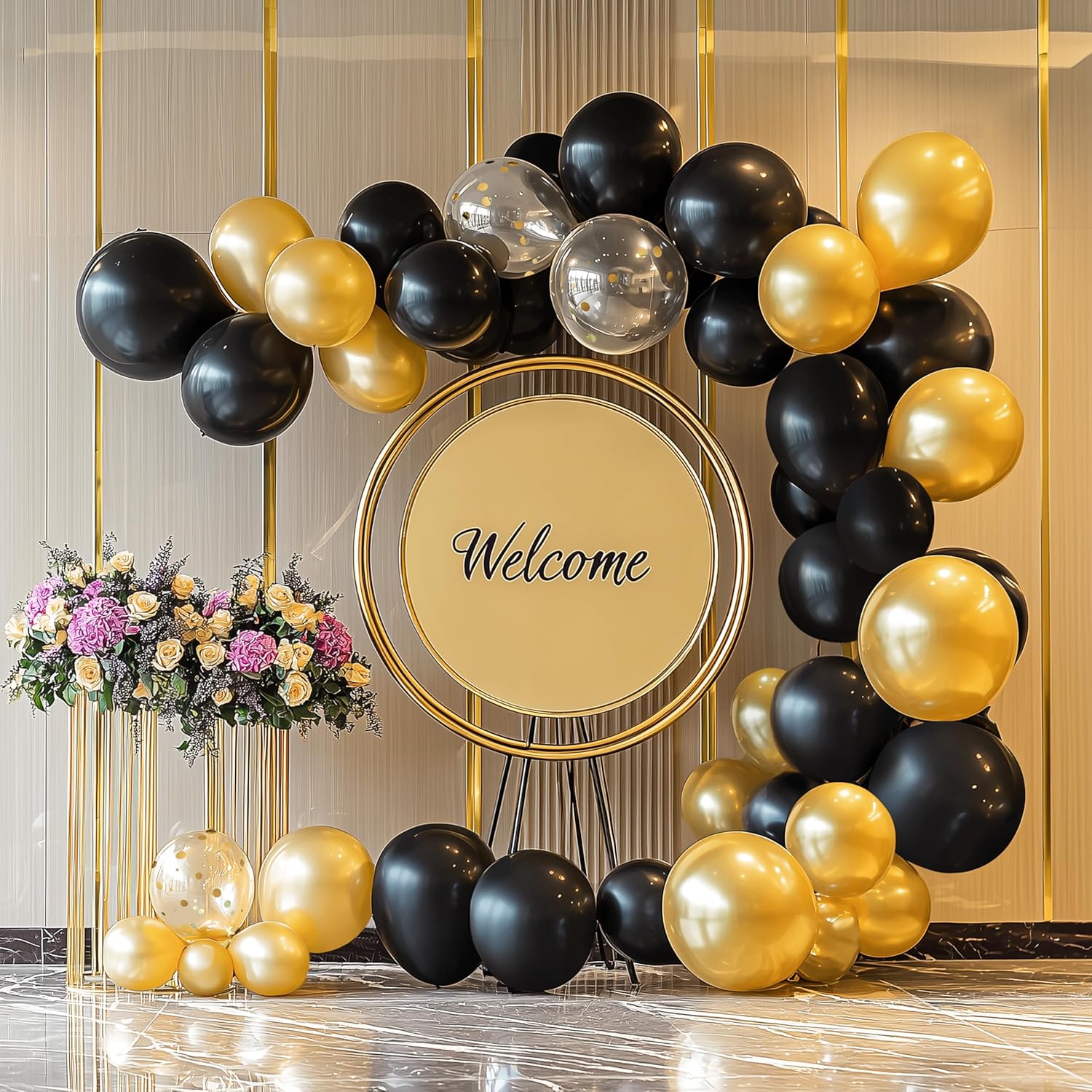 JOYIN 150 Pcs Metallic Gold Balloons Arch Kit
