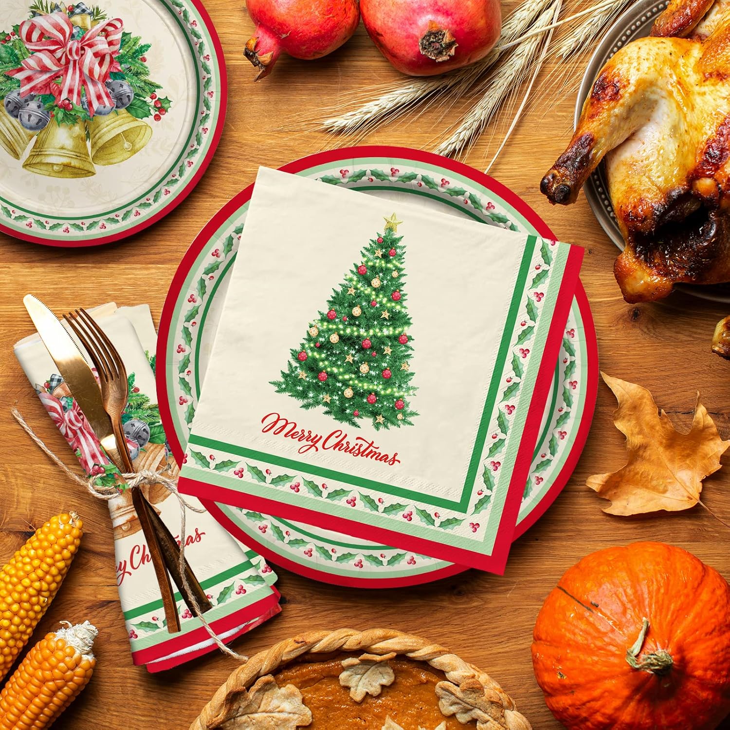 Christmas Tree Dinnerware Set for 50 Guests