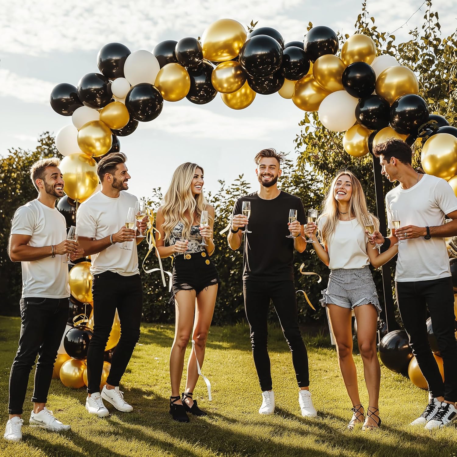 JOYIN 150 Pcs Metallic Gold Balloons Arch Kit