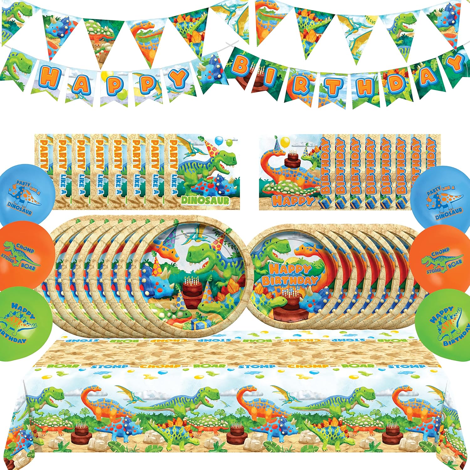 Treasures Gifted Dinosaur Party Decorations Set for 24 Guests