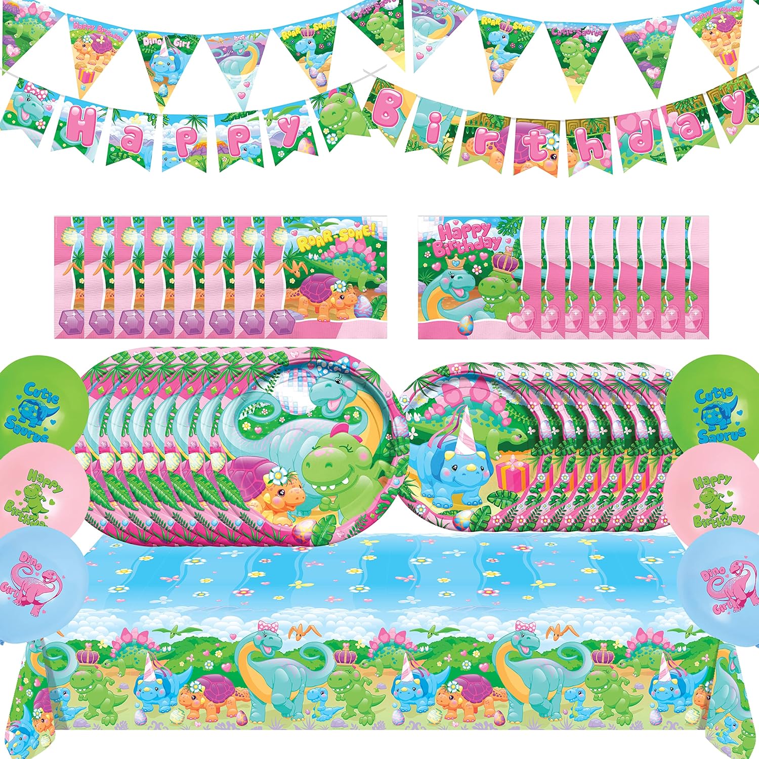 Treasures Gifted Dinosaur Party Decorations for Girls